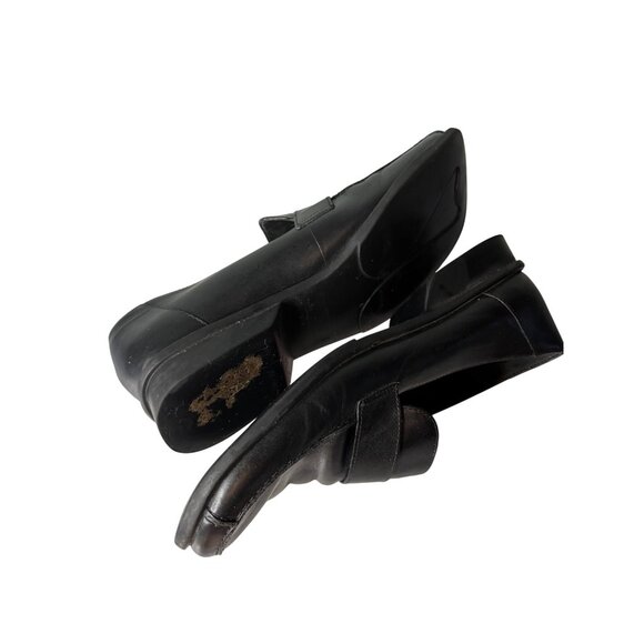 725 Originals Black Leather Loafers 6 Shoes Classic Slip-On Design - Picture 4 of 9